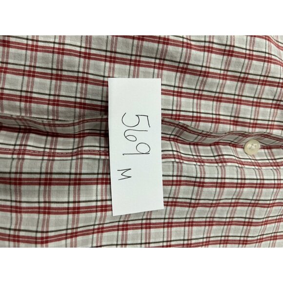 Izod Mens Red & White Plaid Button-Down Shirt XL 100% Cotton Classic Fit - Picture 8 of 9